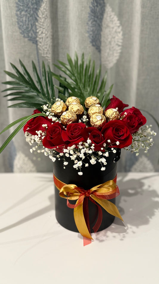 Black Box Rose & Chocolate Gift Set