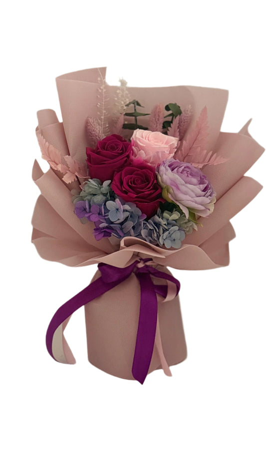 Blush Dream Bouquet with roses and delicate florals in blush wrap – elegant floral gift for birthdays, anniversaries, and romantic occasions.